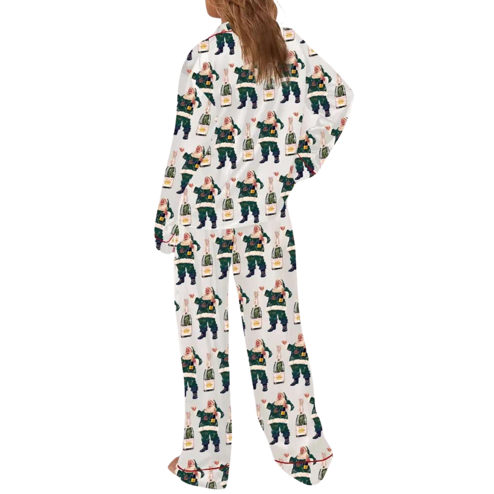 Christmas Santa Bootle Themed Pajama Set