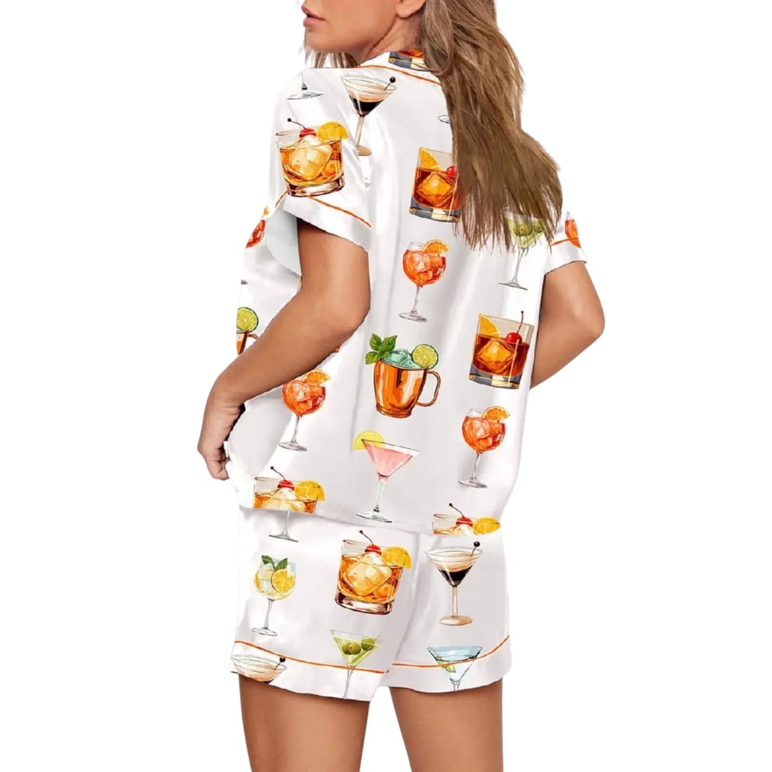 Mixed Cocktail Illustration Theme Pajama Set