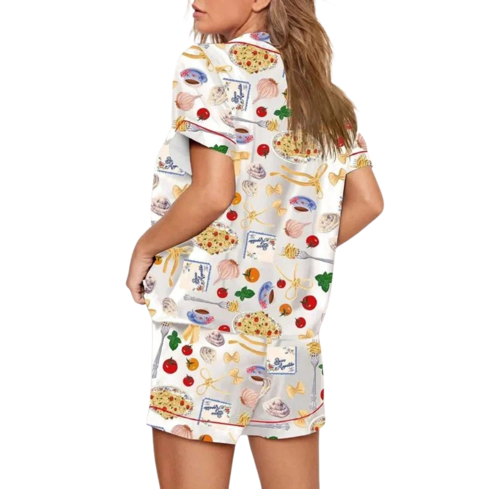 Buon Appetito Print Pajama Set
