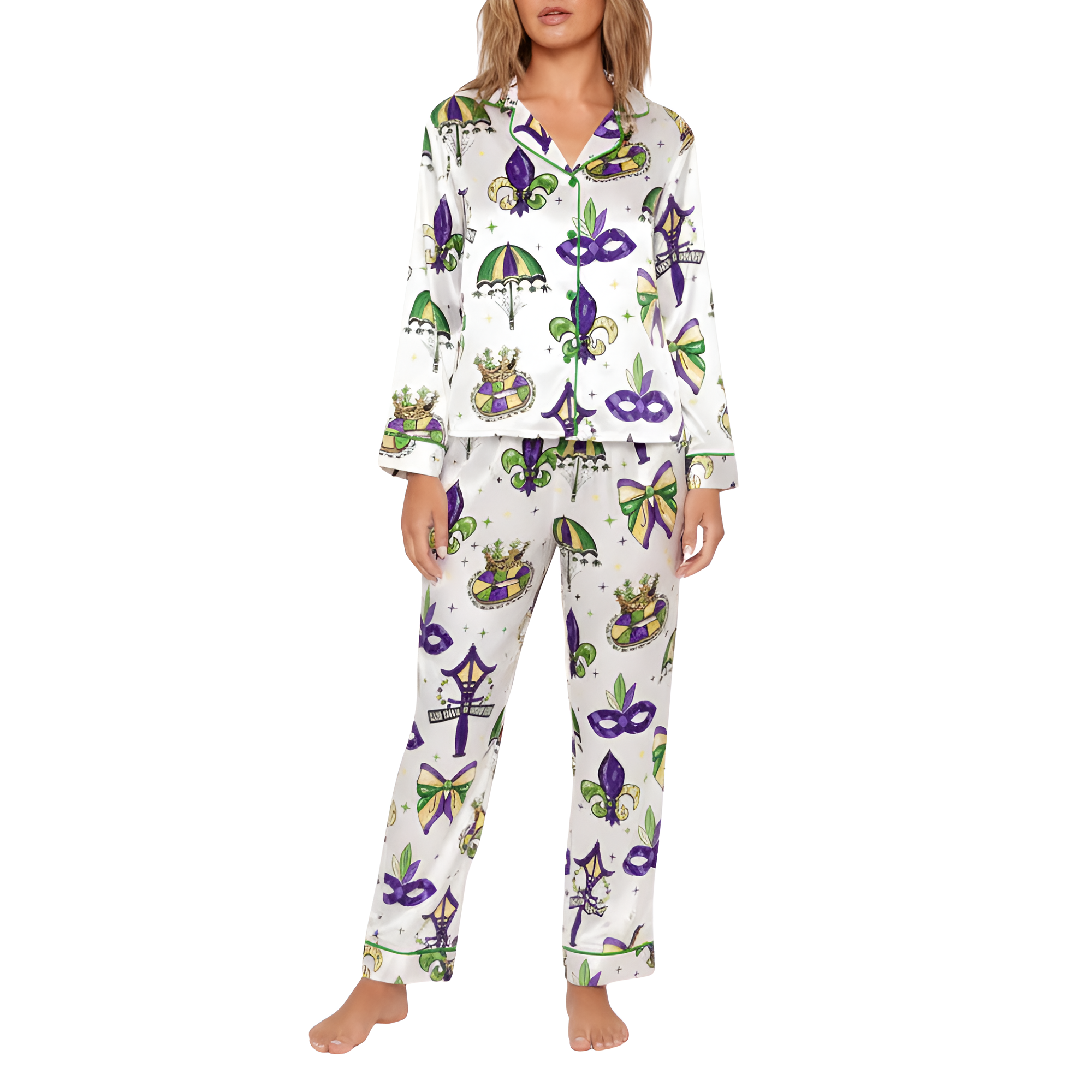 Coquette Mardi Gras Bow Pajama Set