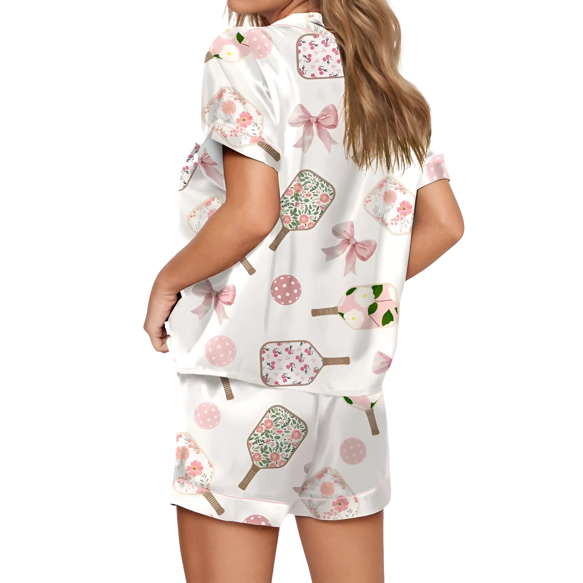 Coquette Pickleball Satin Pajama Set