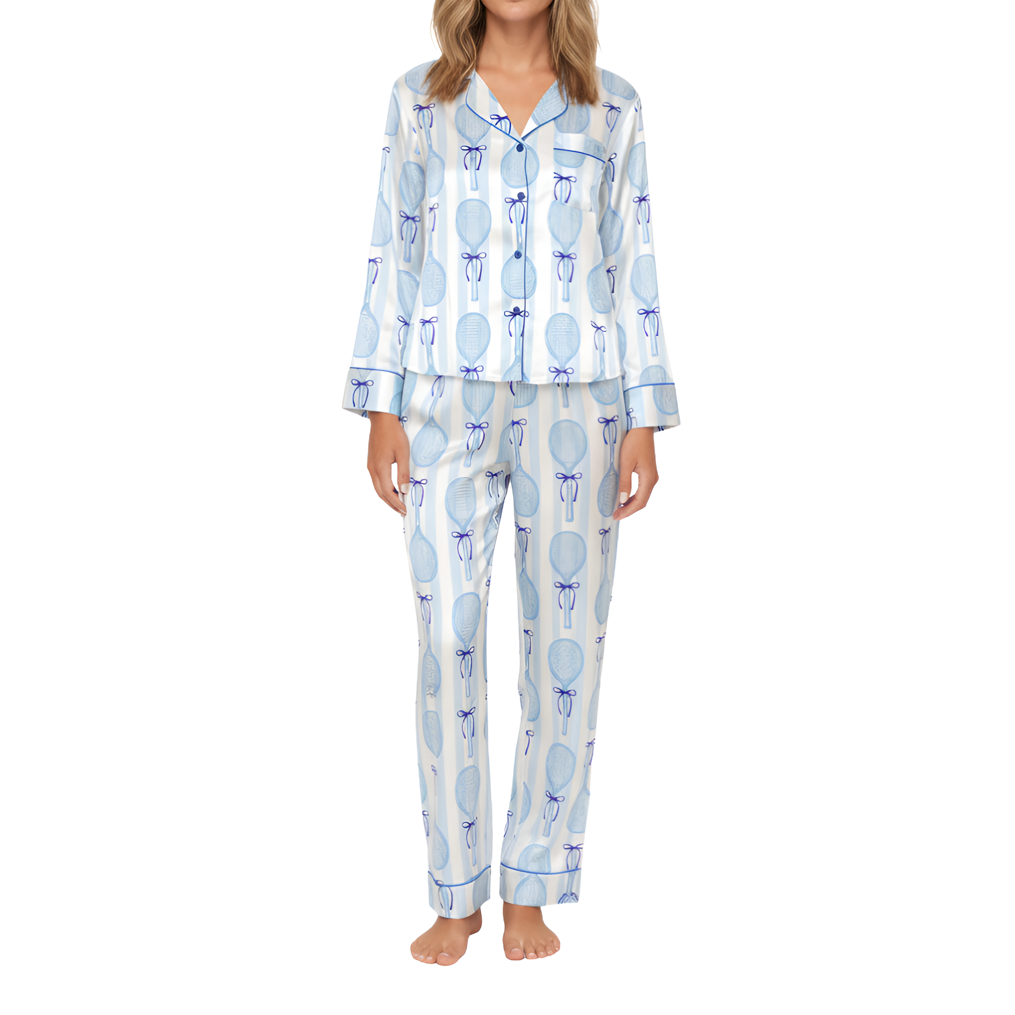 Coquette Tennis Racket Desig Pajama Set