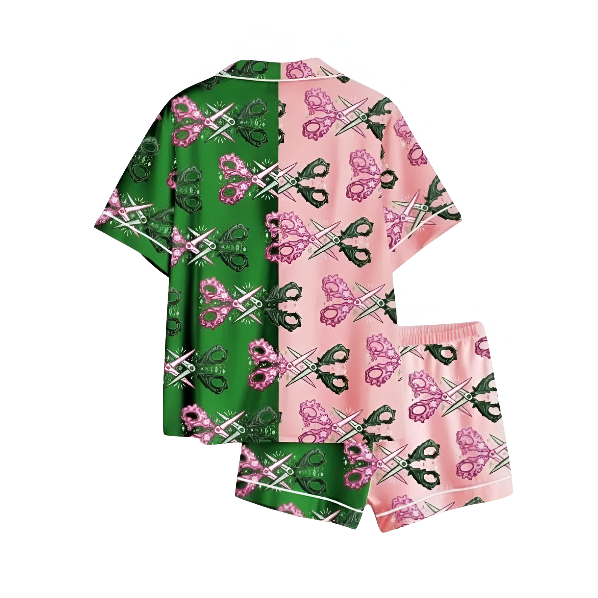 Wicked Scissors Satin Pajama Short Set