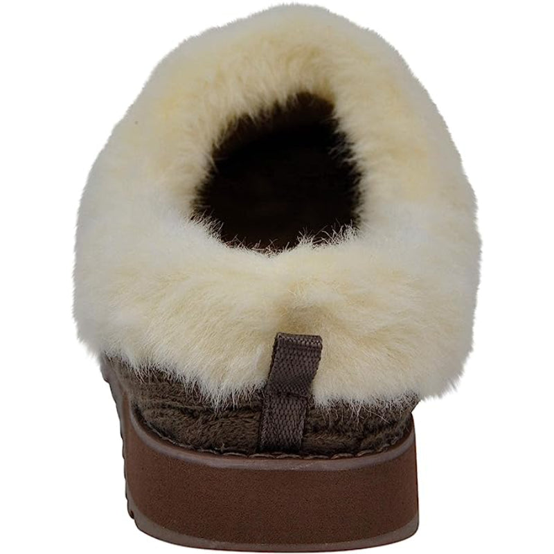 Cable Knit Memory Form Slipper With Rubber Sole