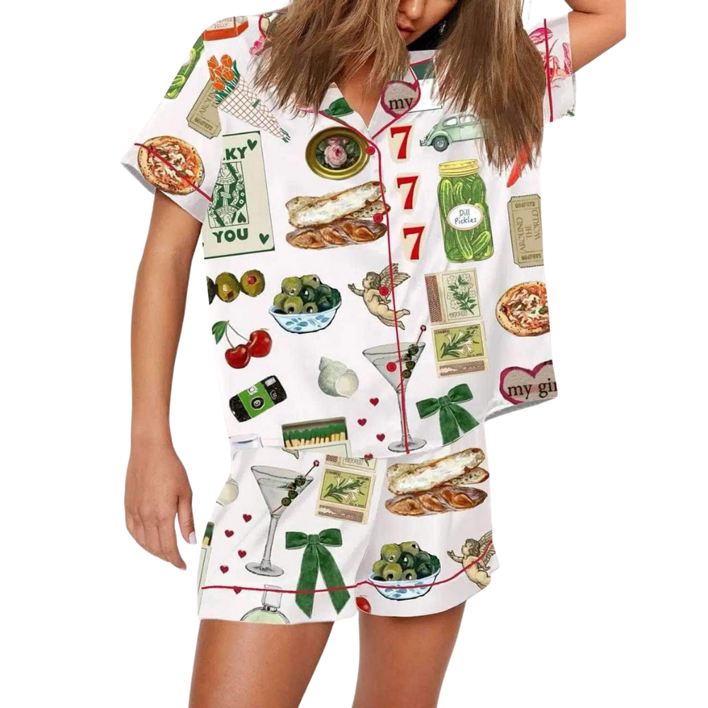 Espresso Martini Food Icons Pajama Set