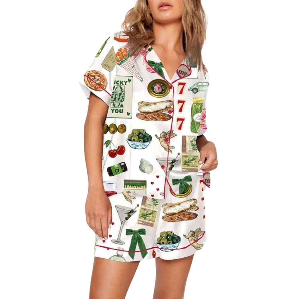 Espresso Martini Food Icons Pajama Set