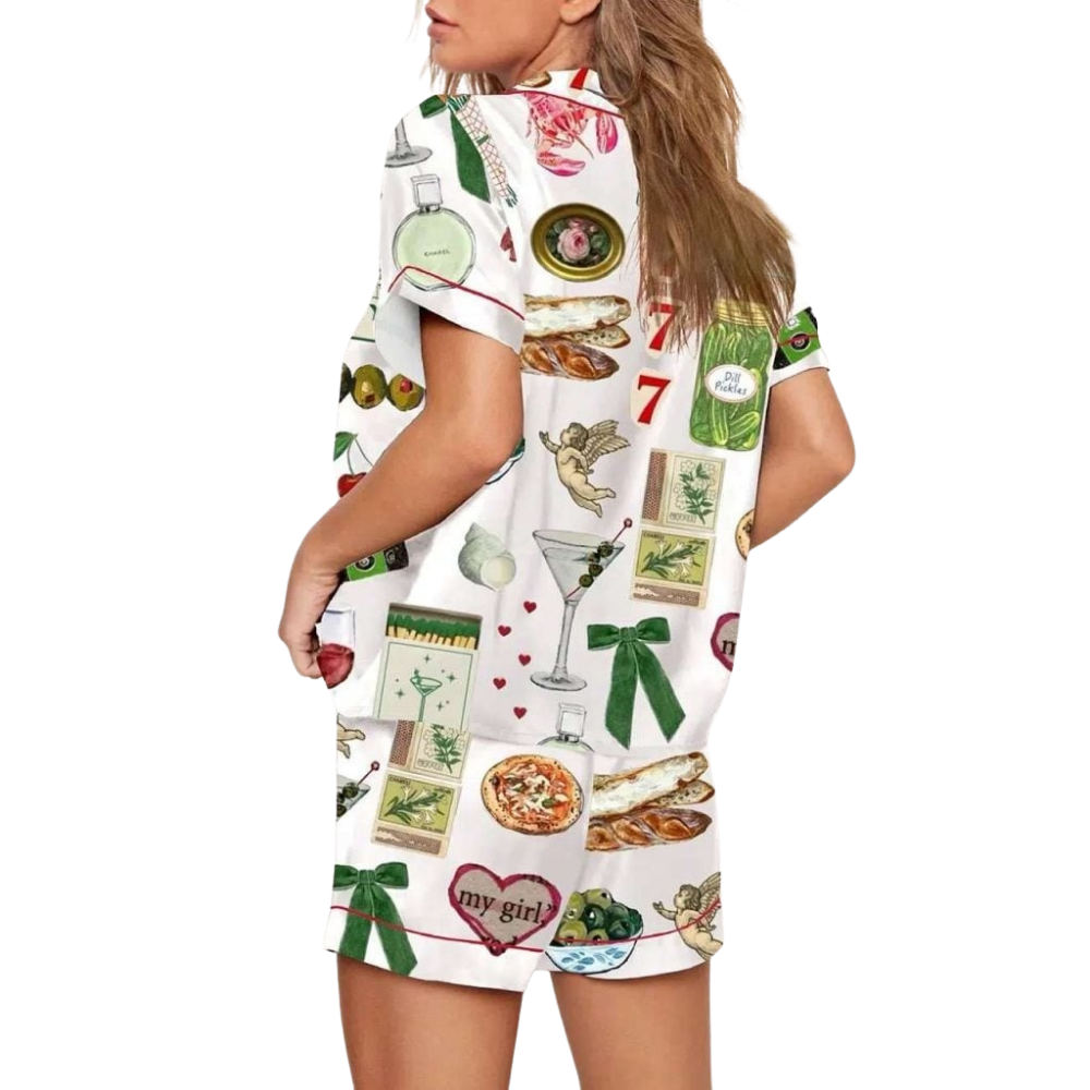 Espresso Martini Food Icons Pajama Set