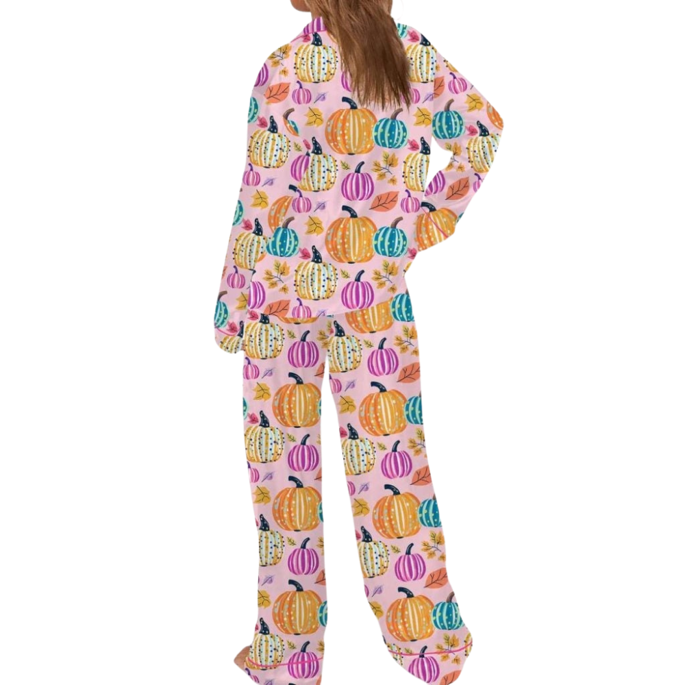 Fall Pumpkin Printed Pajama Set