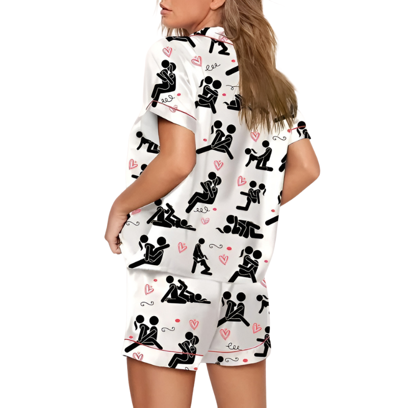 Valentines Day Pajama Set For Women With Fun Print Design