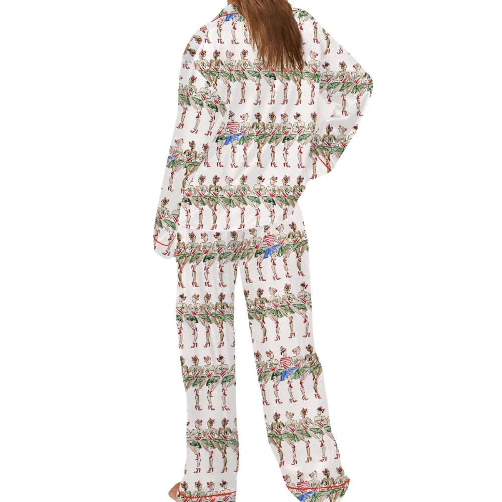 Christmas Radio City Rockette Satin Pajama Set