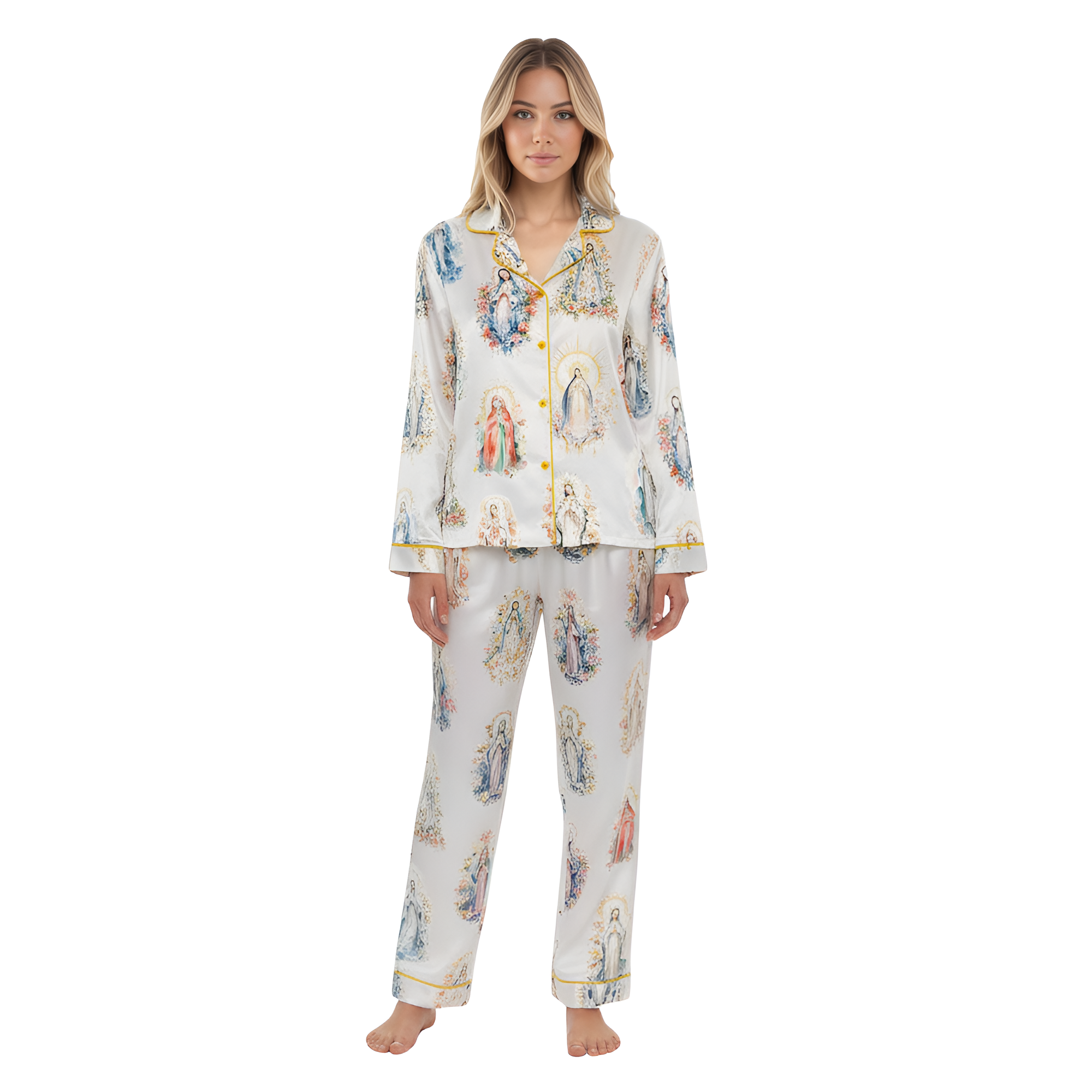 Our Lady Print Casual Pajama Set