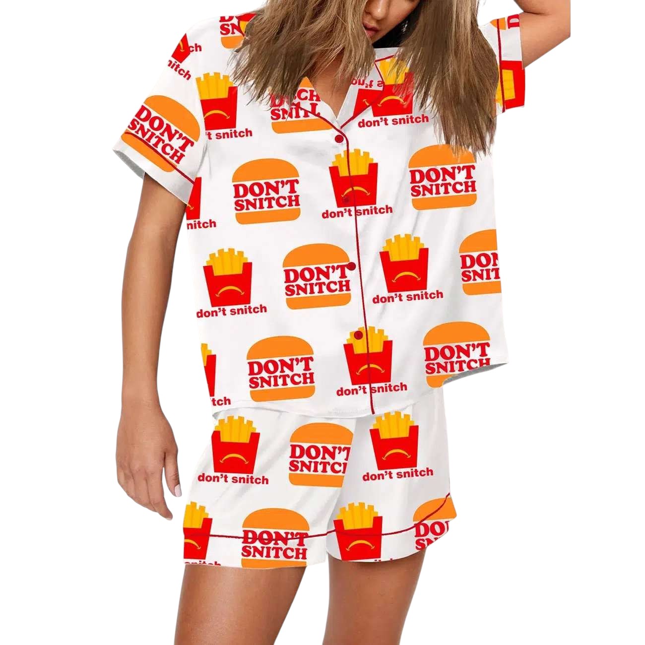 Dont Snitch Printed Pajama Set