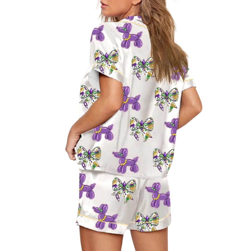 Mardi Gras Dog Themed Pajama Set 