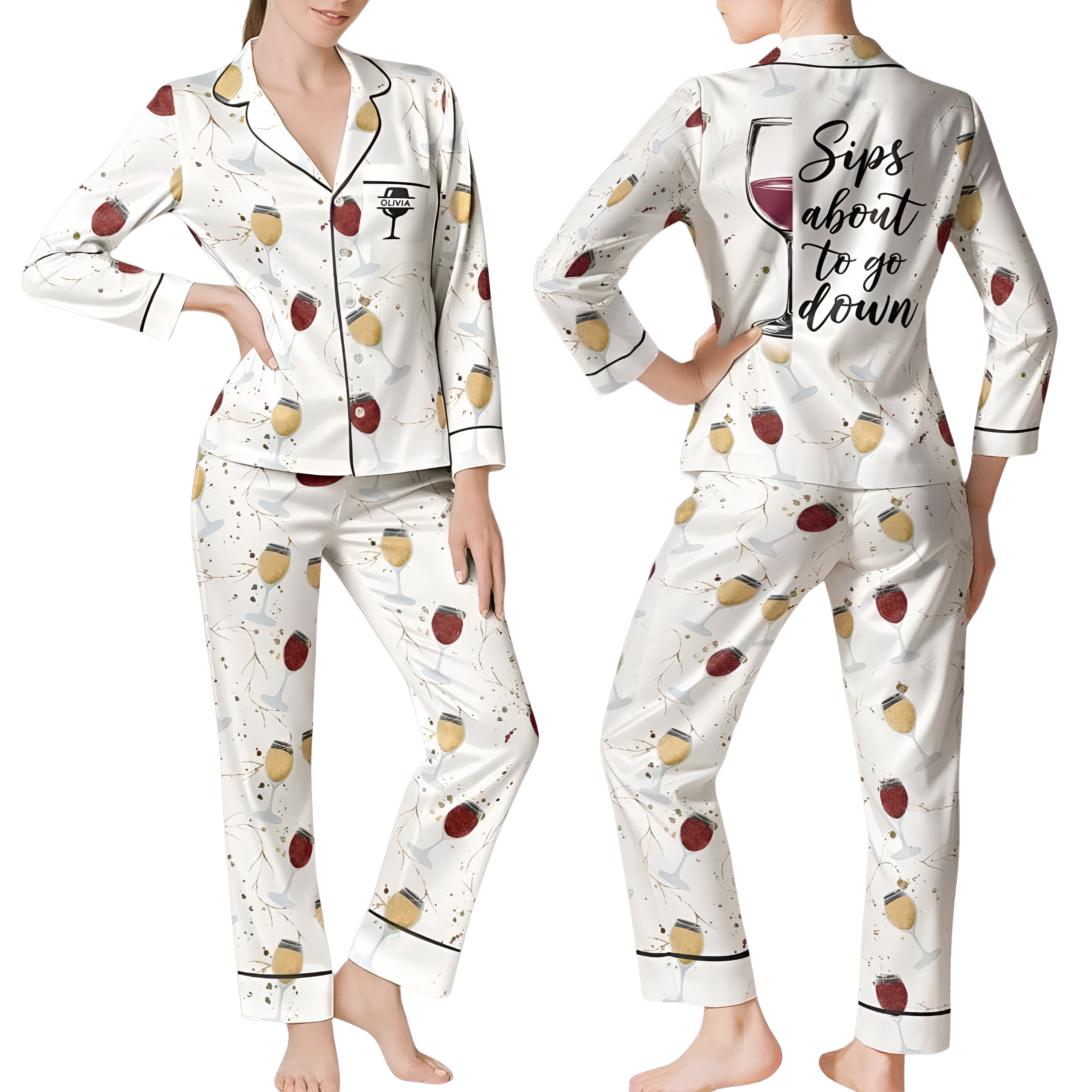 Glass Personalized Print Pajama Set