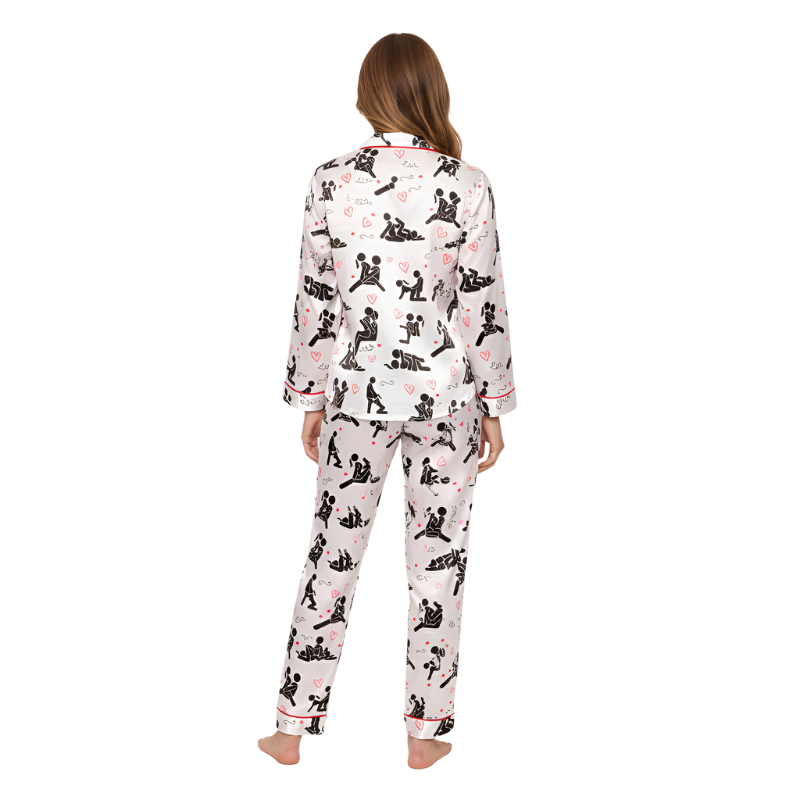 Valentines Day Pajama Set For Women With Fun Print Design