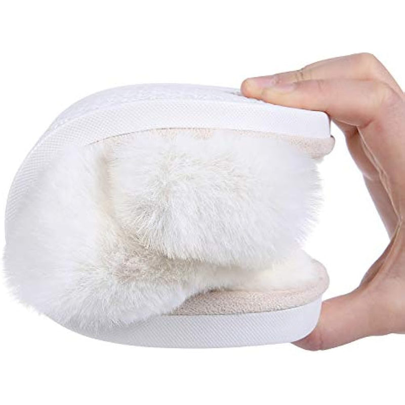 Fuzzy Slippers Cross Band