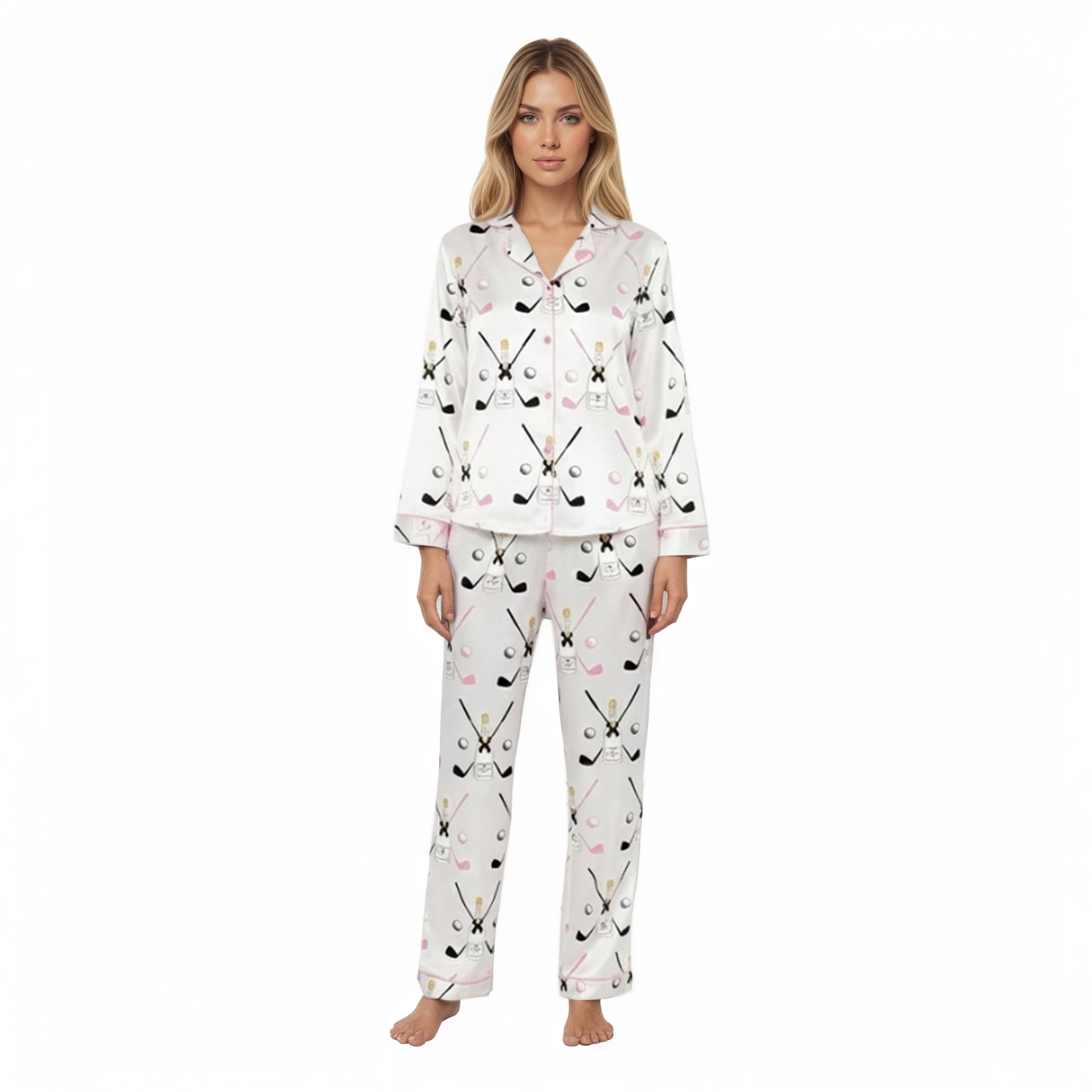 Golf Party Theme Printed Pajama Set