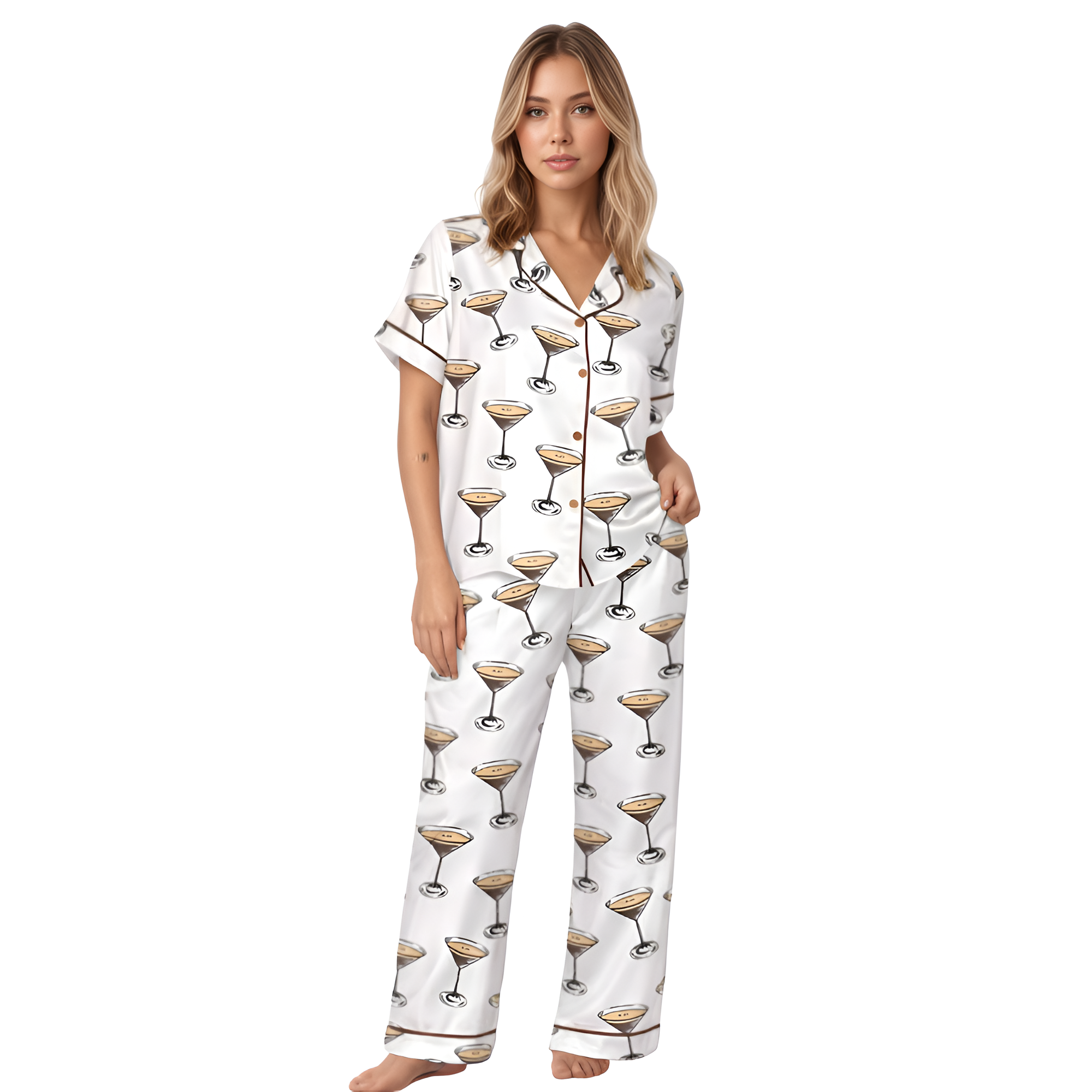 Chocolate Martini Print Pajama Set