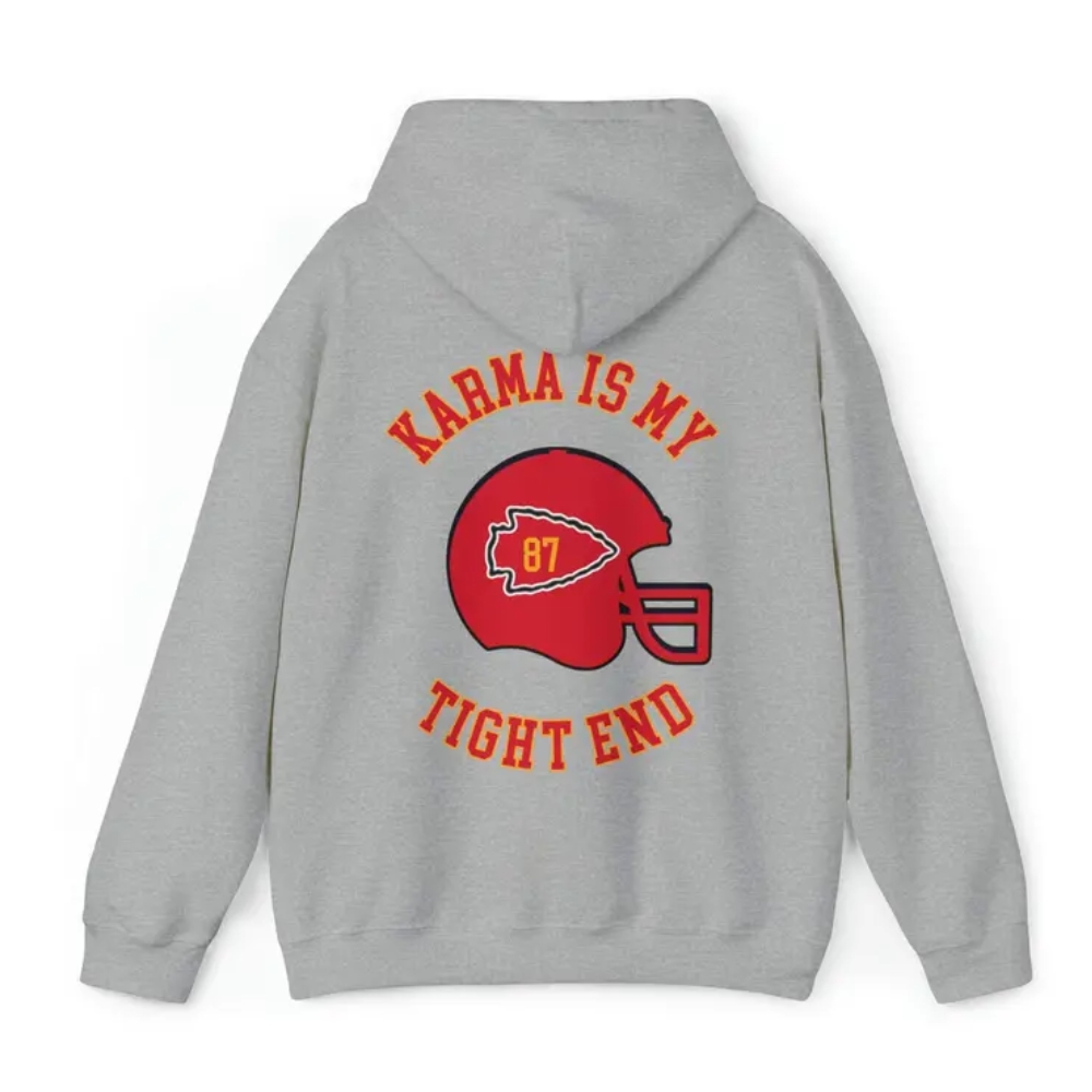 Taylor and Kelce, Karma is My Tight End Sweatshirt, In My Red Era Hoodie