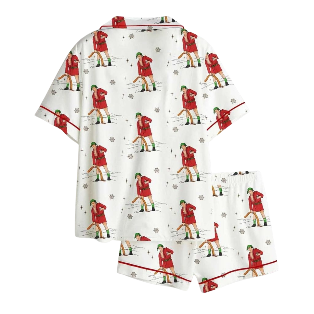 Merry Christmas Shitters Funny Figure Holiday Printed Pajama Set