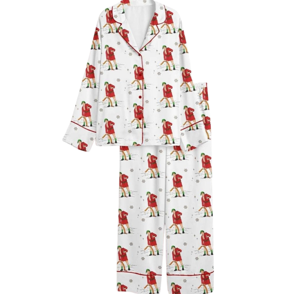 Merry Christmas Shitters Funny Figure Holiday Printed Pajama Set