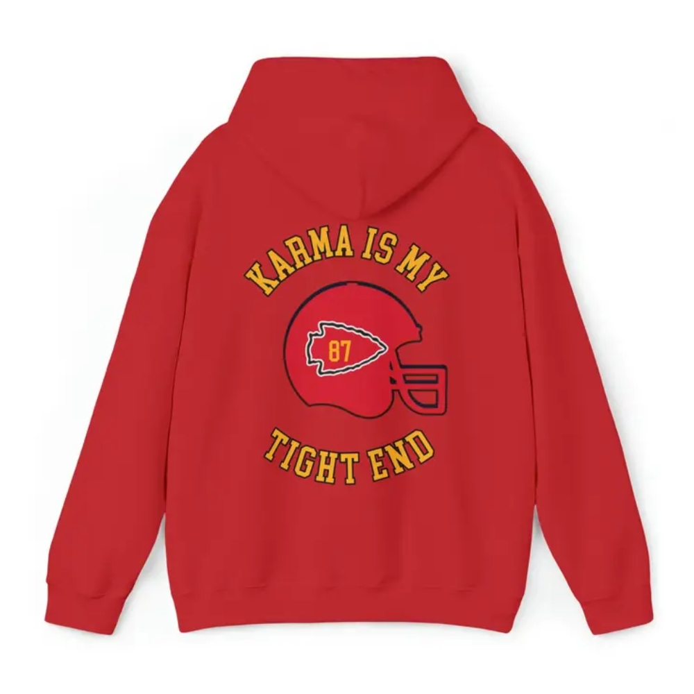 Taylor and Kelce, Karma is My Tight End Sweatshirt, In My Red Era Hoodie