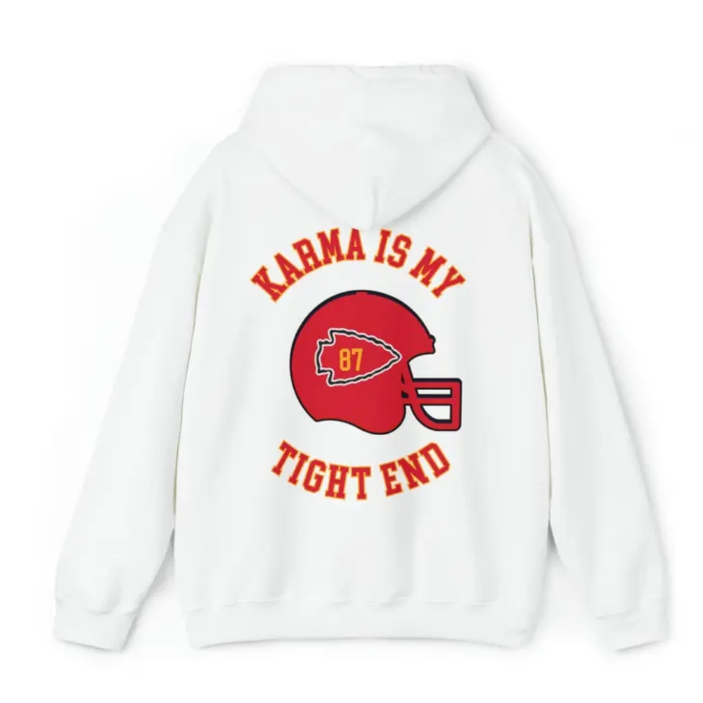 Taylor and Kelce, Karma is My Tight End Sweatshirt, In My Red Era Hoodie