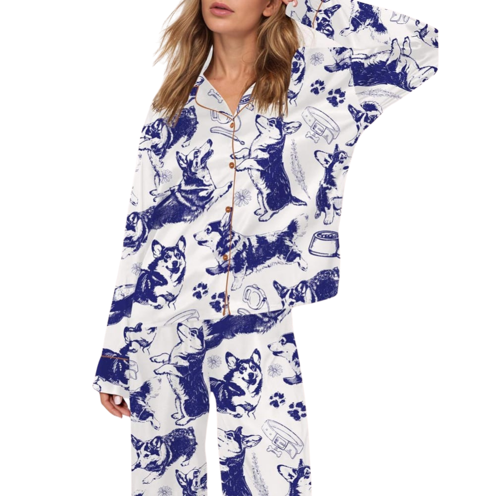 Soft Corgi Themed Pajama Set