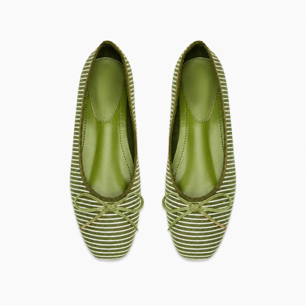 Bow Detail Mary Jane Ballet Flats with Square Front for Casual and Work Wear for Women