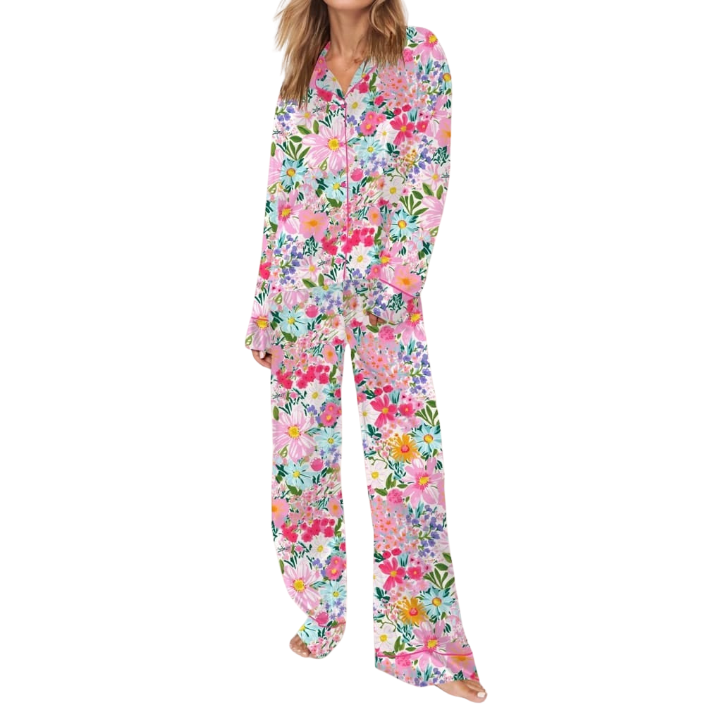 Floral Botanical Pajama Set With Prints