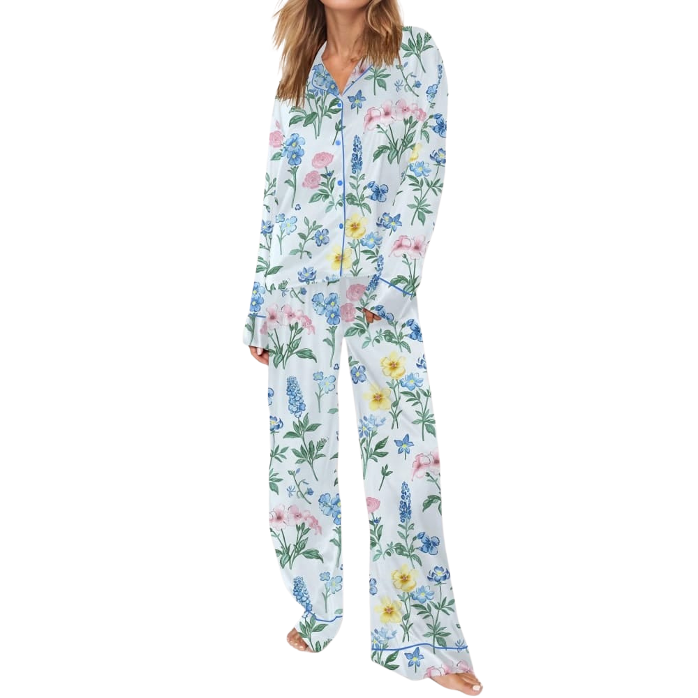Floral Botanical Pajama Set With Prints