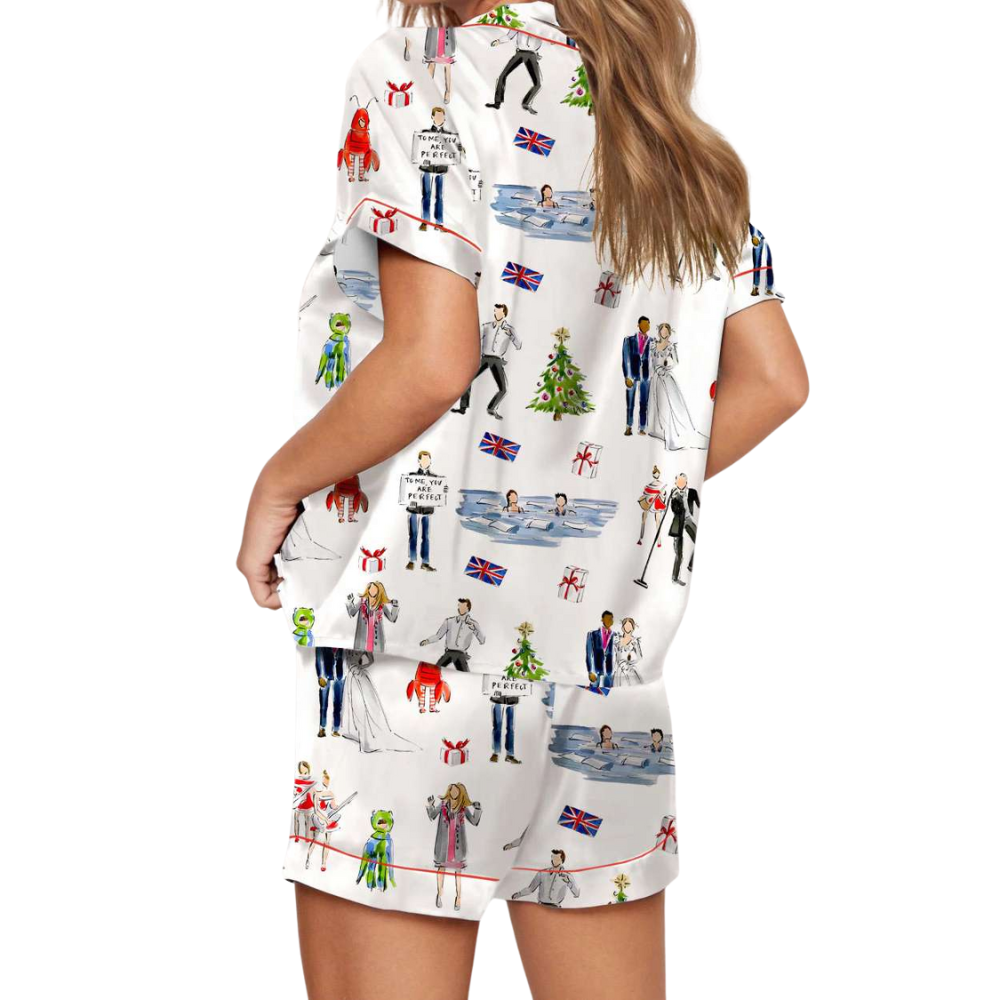 Christmas Funny Movie Printed Satin Pajama Set