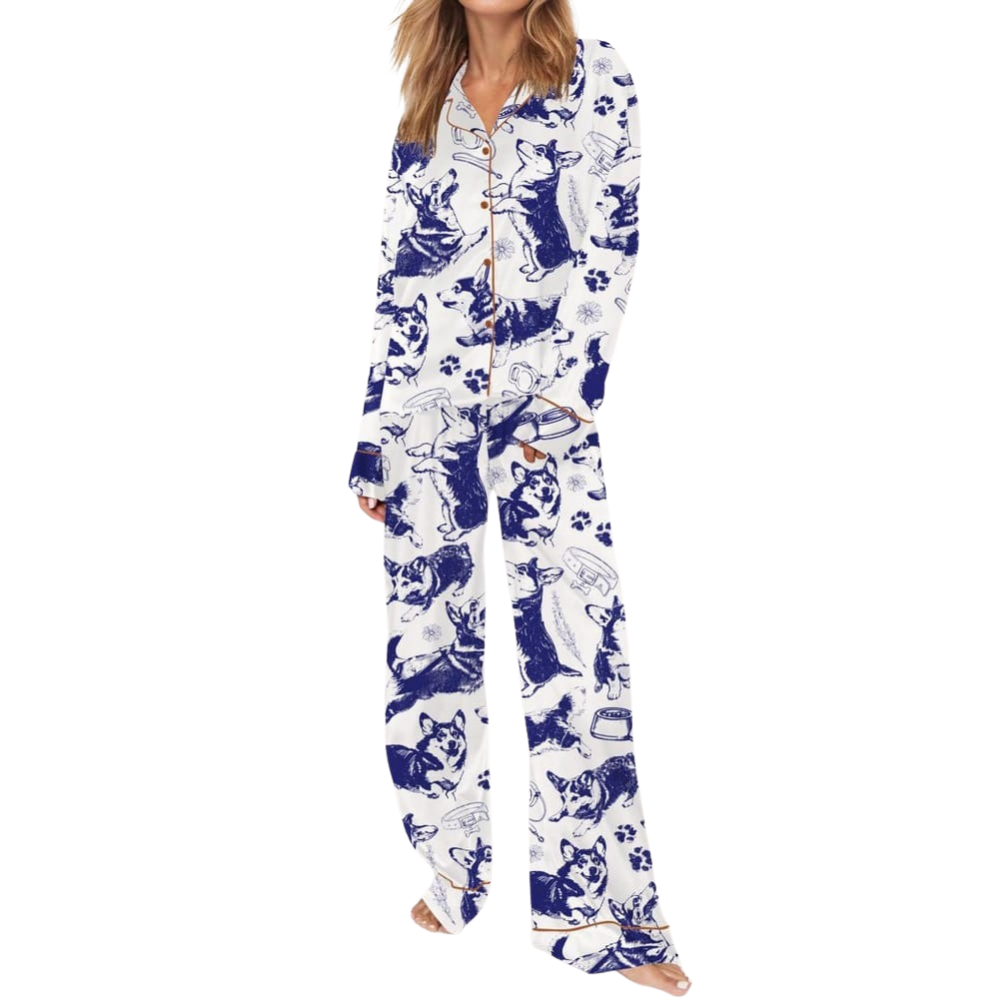 Soft Corgi Themed Pajama Set