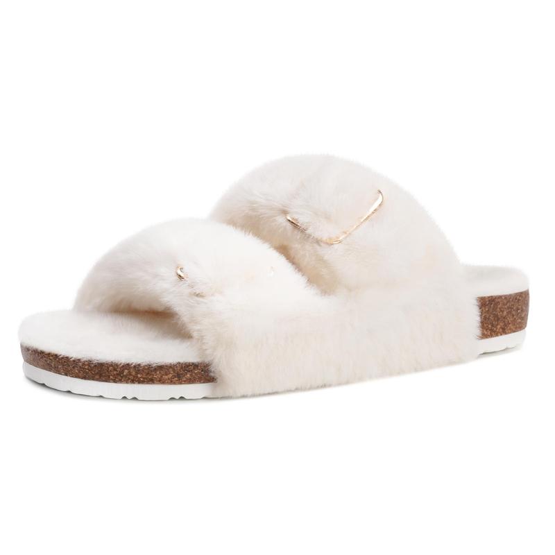 Casual Fuzzy Slip On House Slippers For Women 