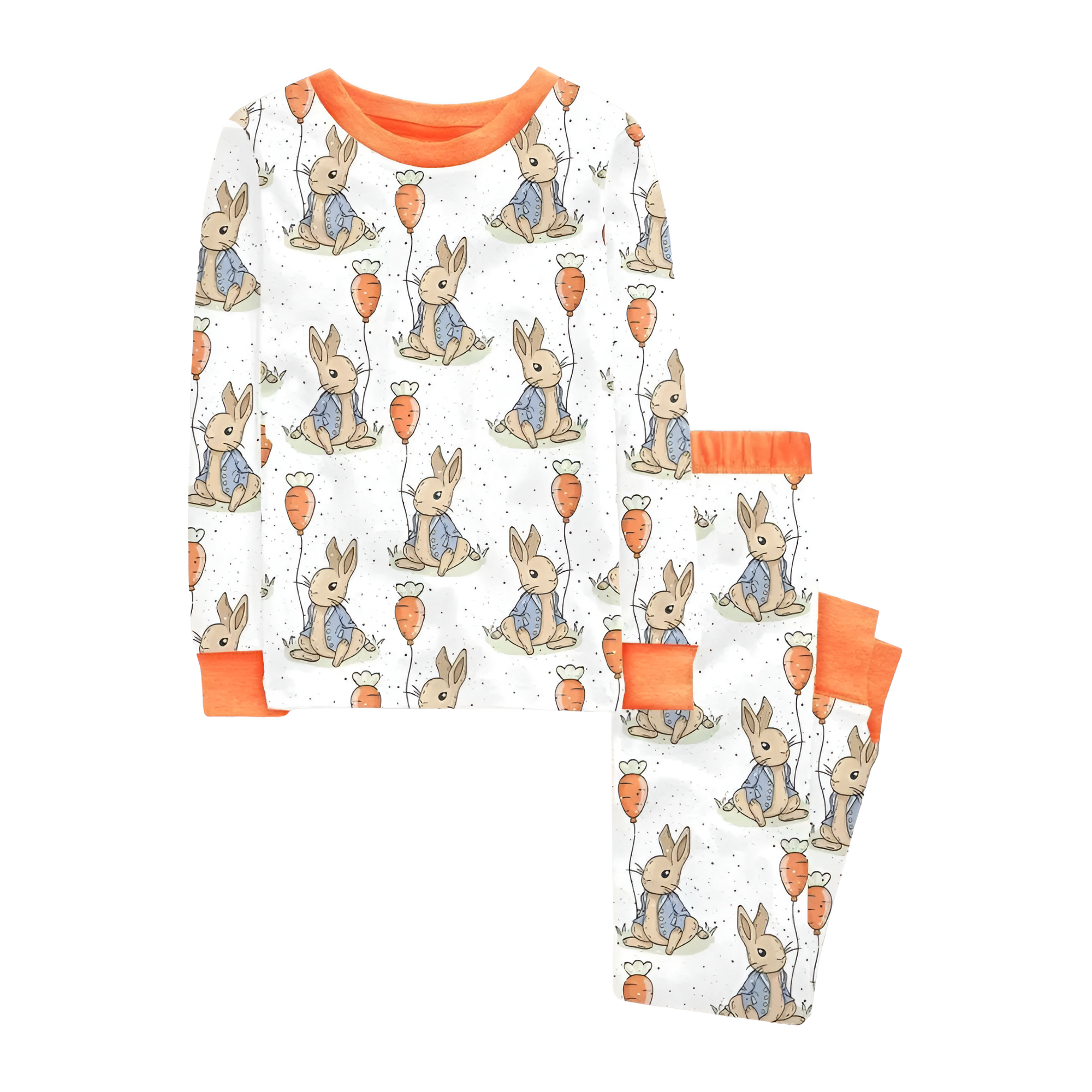 Easter Rabbit With Carrot Design Pajama Set 