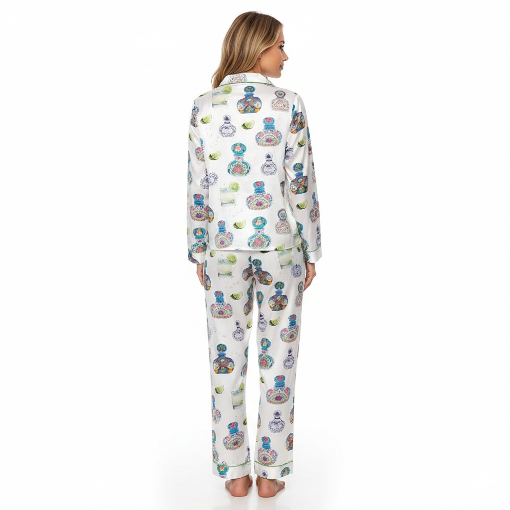 Pajama Set With Glass Design And Shorts