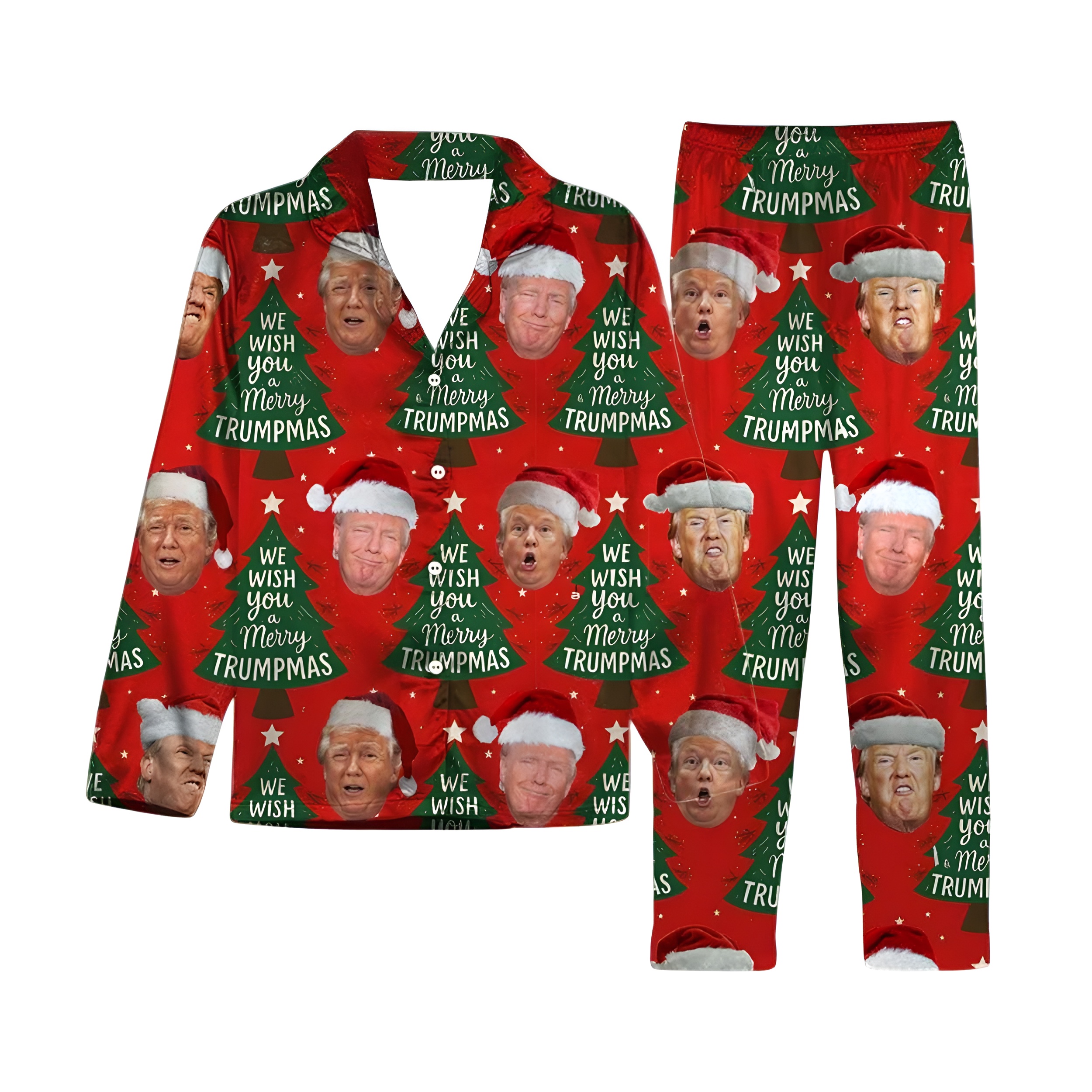 President We Wish You A Merry Printed Pajamas Set