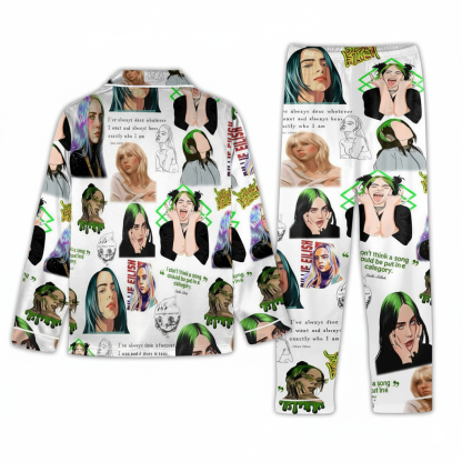 Billie Eilish Pajama Set With Artistic Design For Women