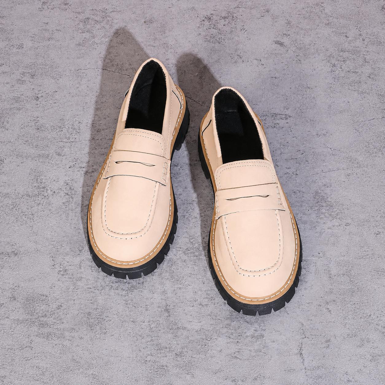 Thick Sole Slip On Loafers with Wide Fit for Casual All Season Wear