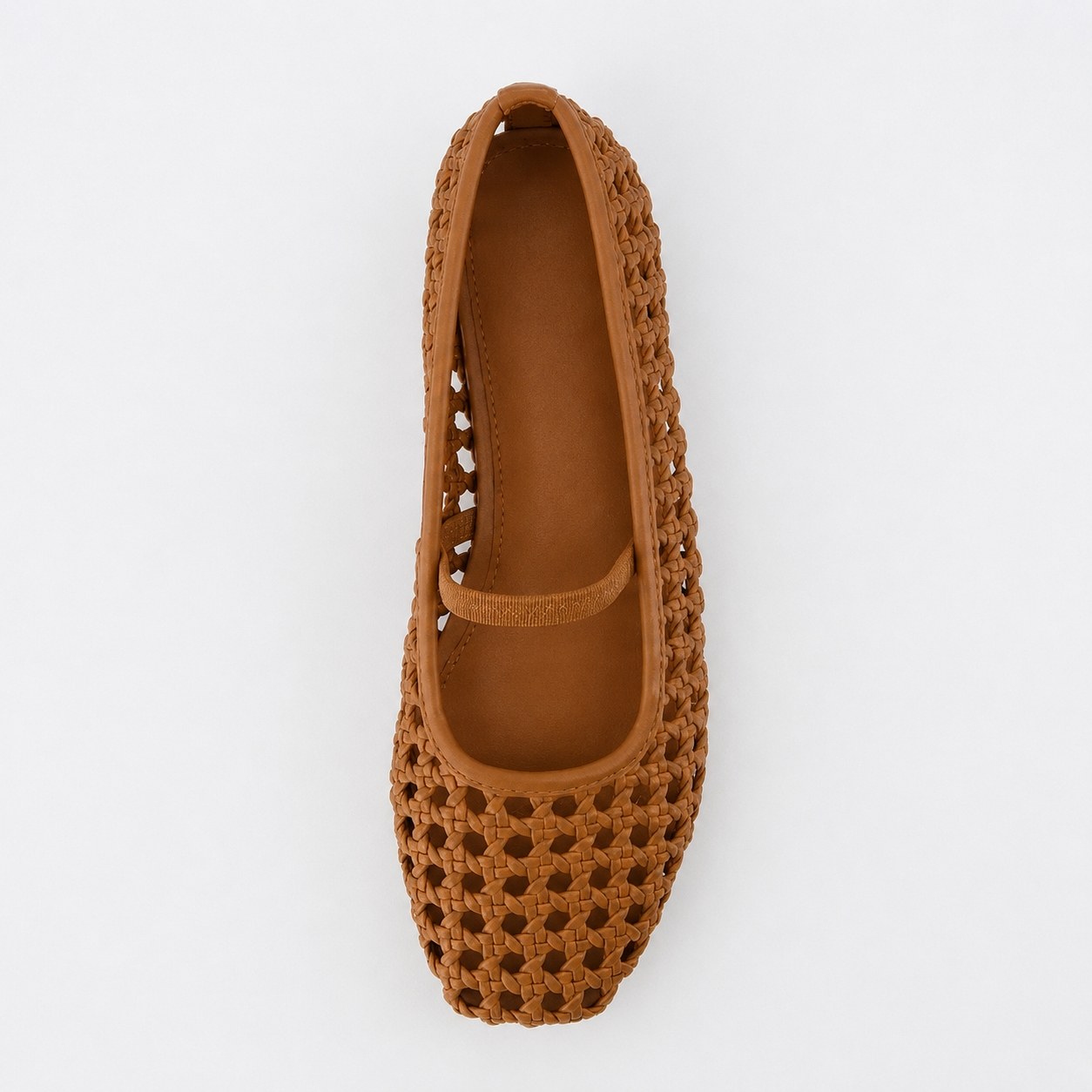 Woven Mary Jane Ballet Flats with Cushioned Insole for Women