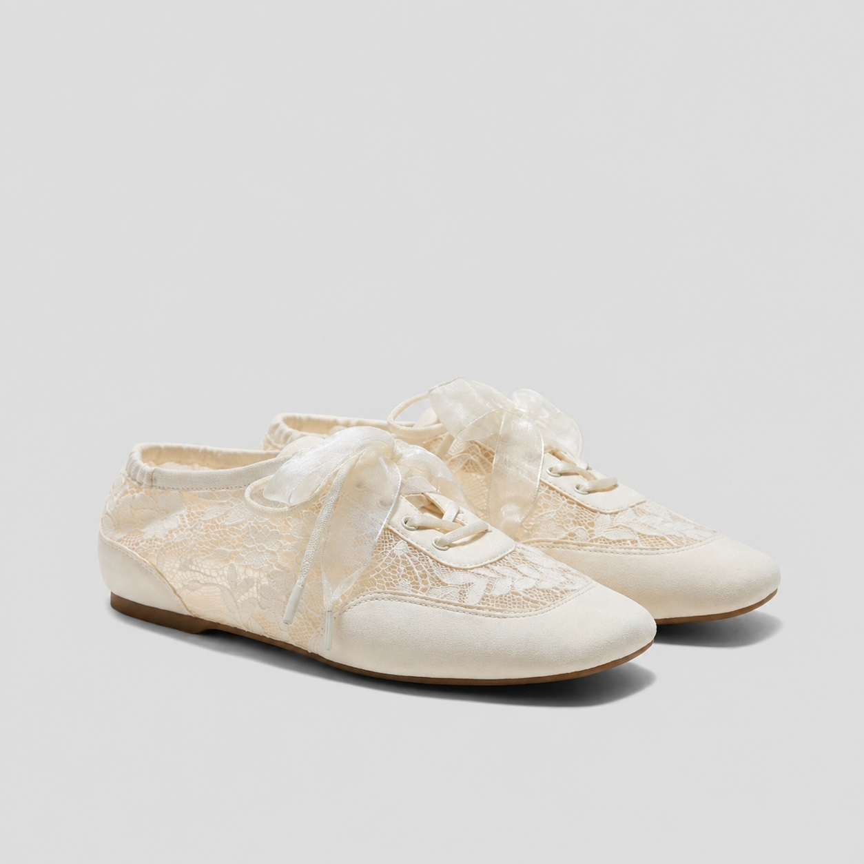 Casual Lace Streetwear Walking Ballet Sneakers For Women