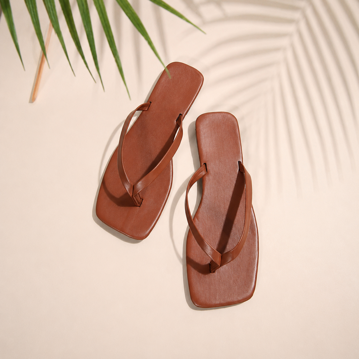 Square Front Slip On Flat Sandals for Casual Summer Wear for Women