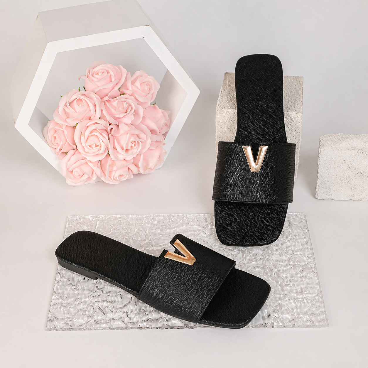 Boho Flat Slip On Sandals with Decorative Accent for Casual Wear for Women