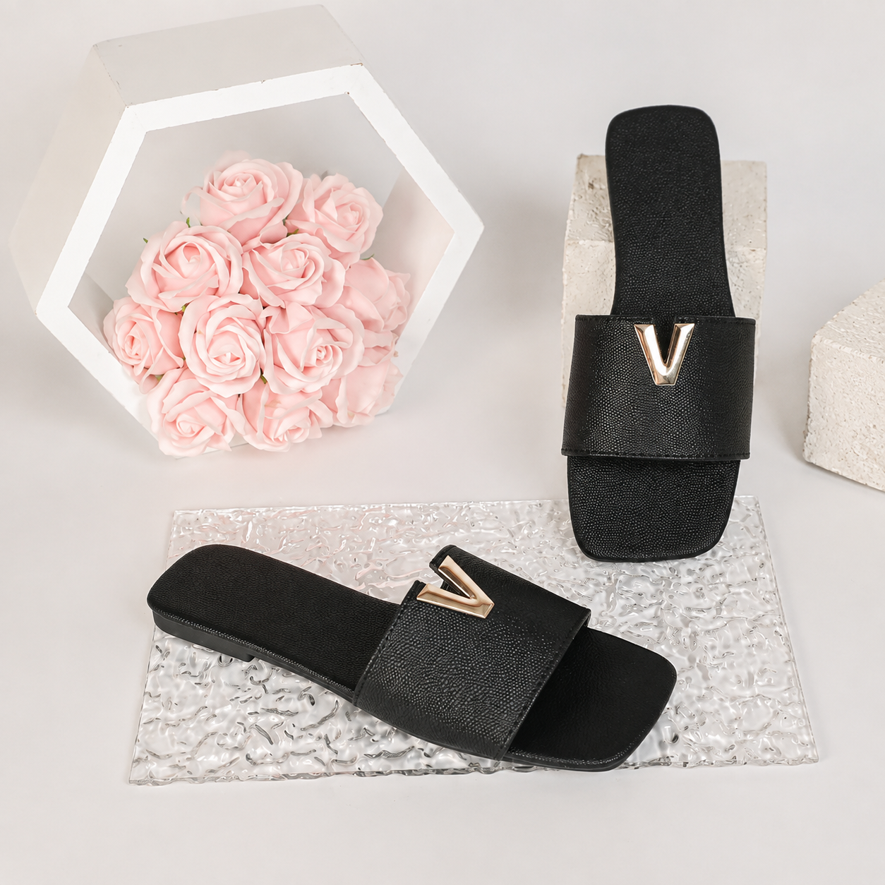 Boho Flat Slip On Sandals with Decorative Accent for Casual Wear for Women