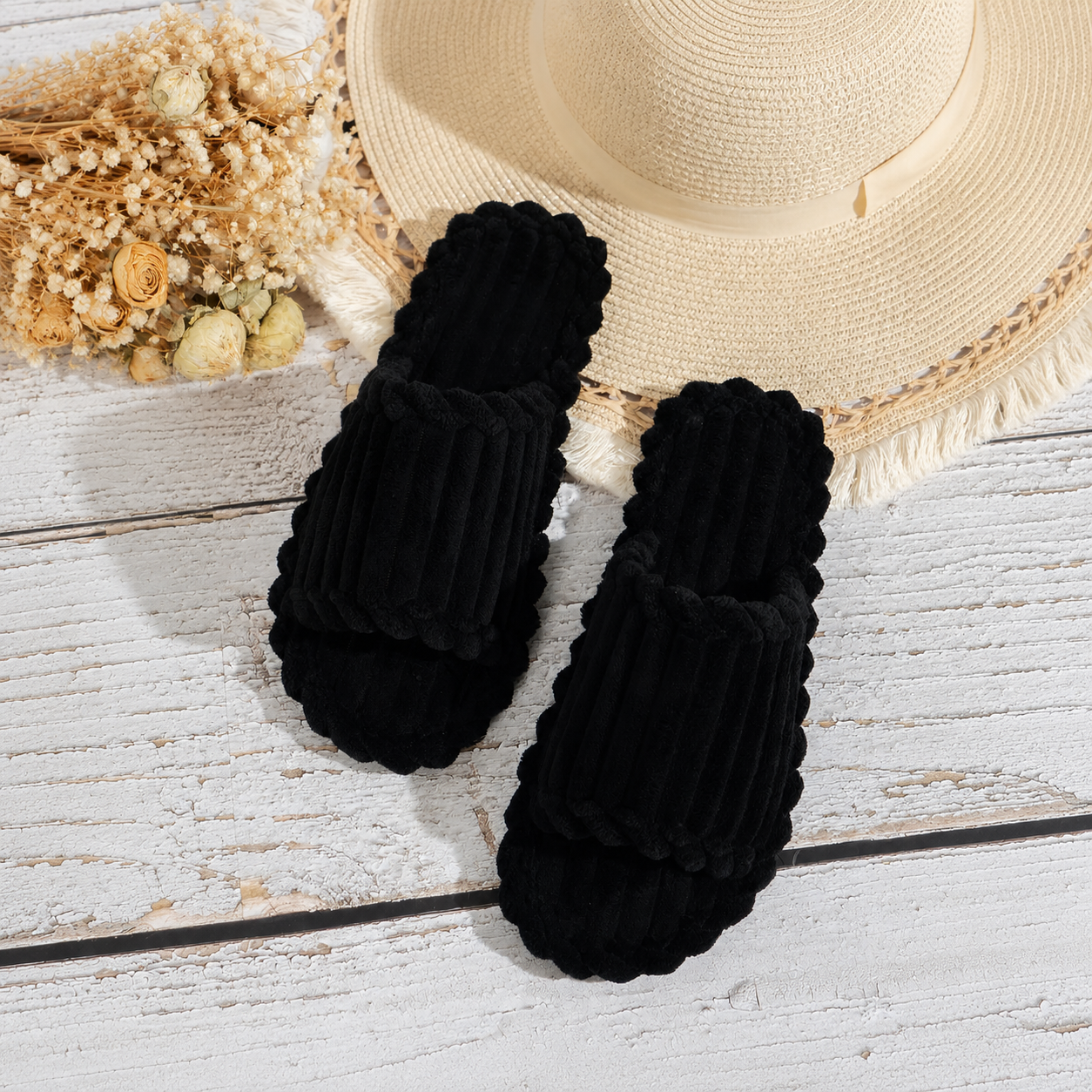 Fluffy Fleece Indoor Winter Slippers For Women