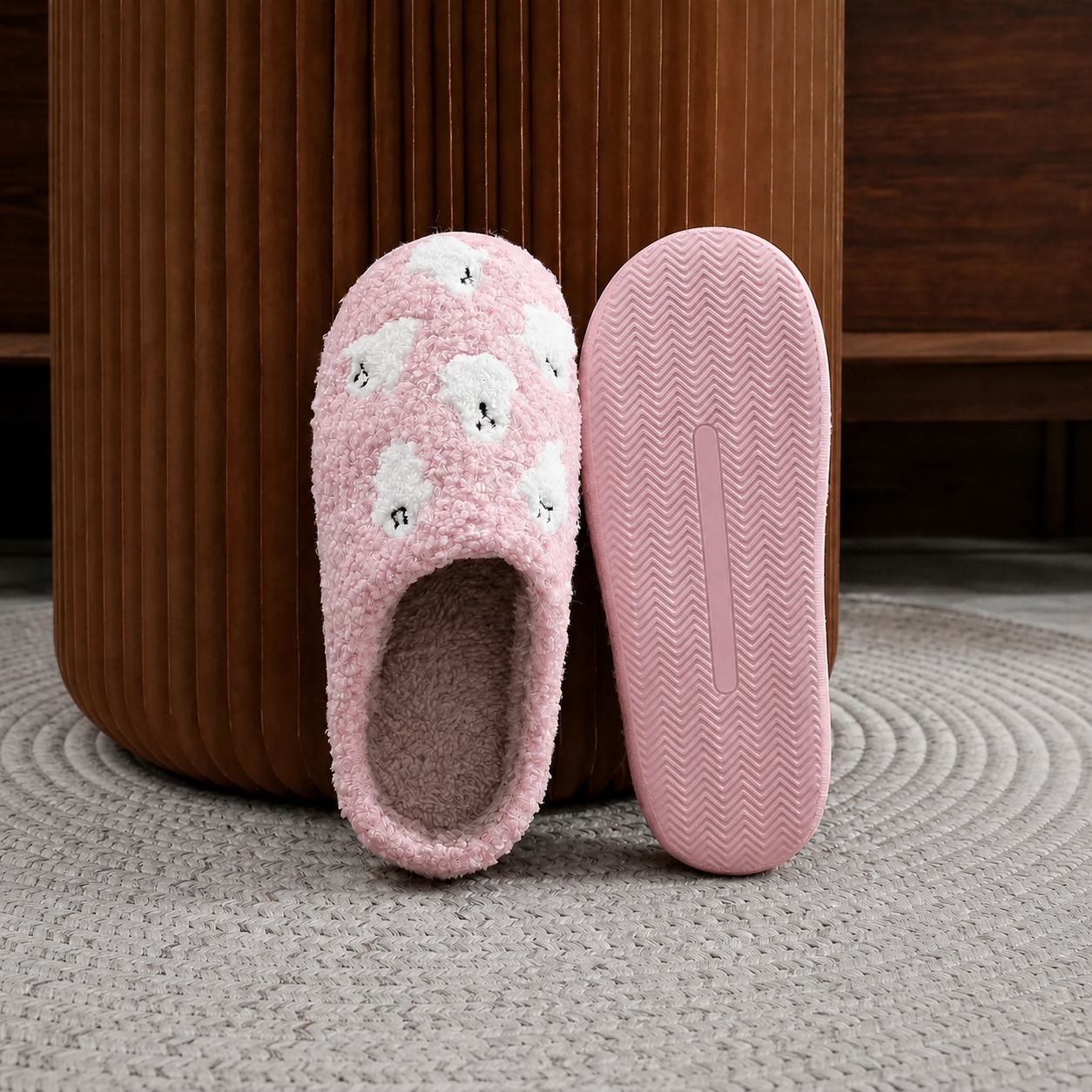  Halloween Themed Casual Flat Plush Slippers For Women
