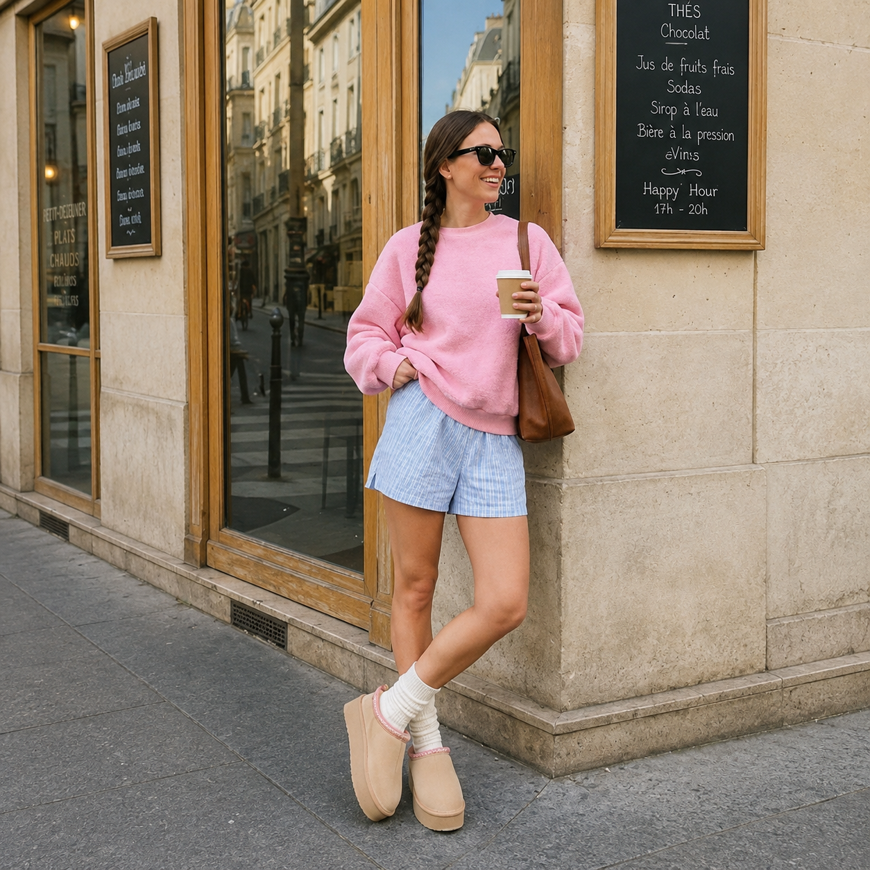 Casual Suede Platform Faux Fur Slippers For Women