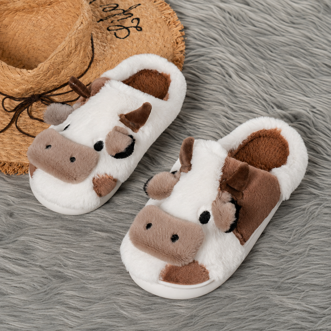 Cartoon Cow Printed Slippers For Casual Wear
