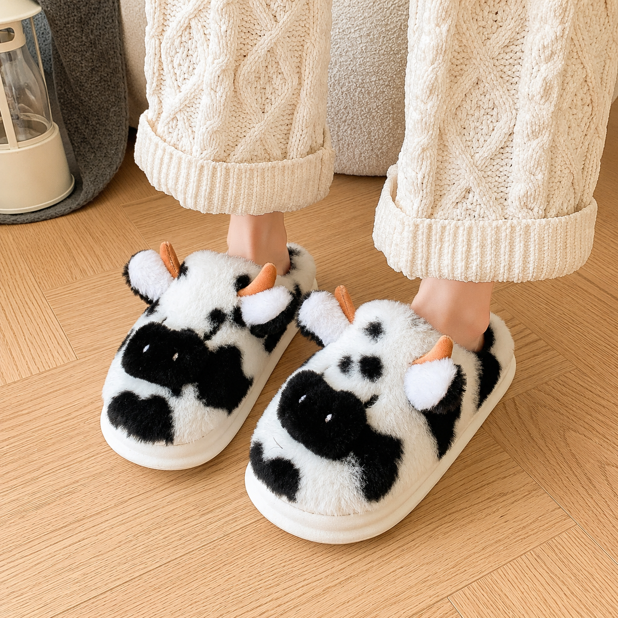 Cartoon Cow Printed Slippers For Casual Wear