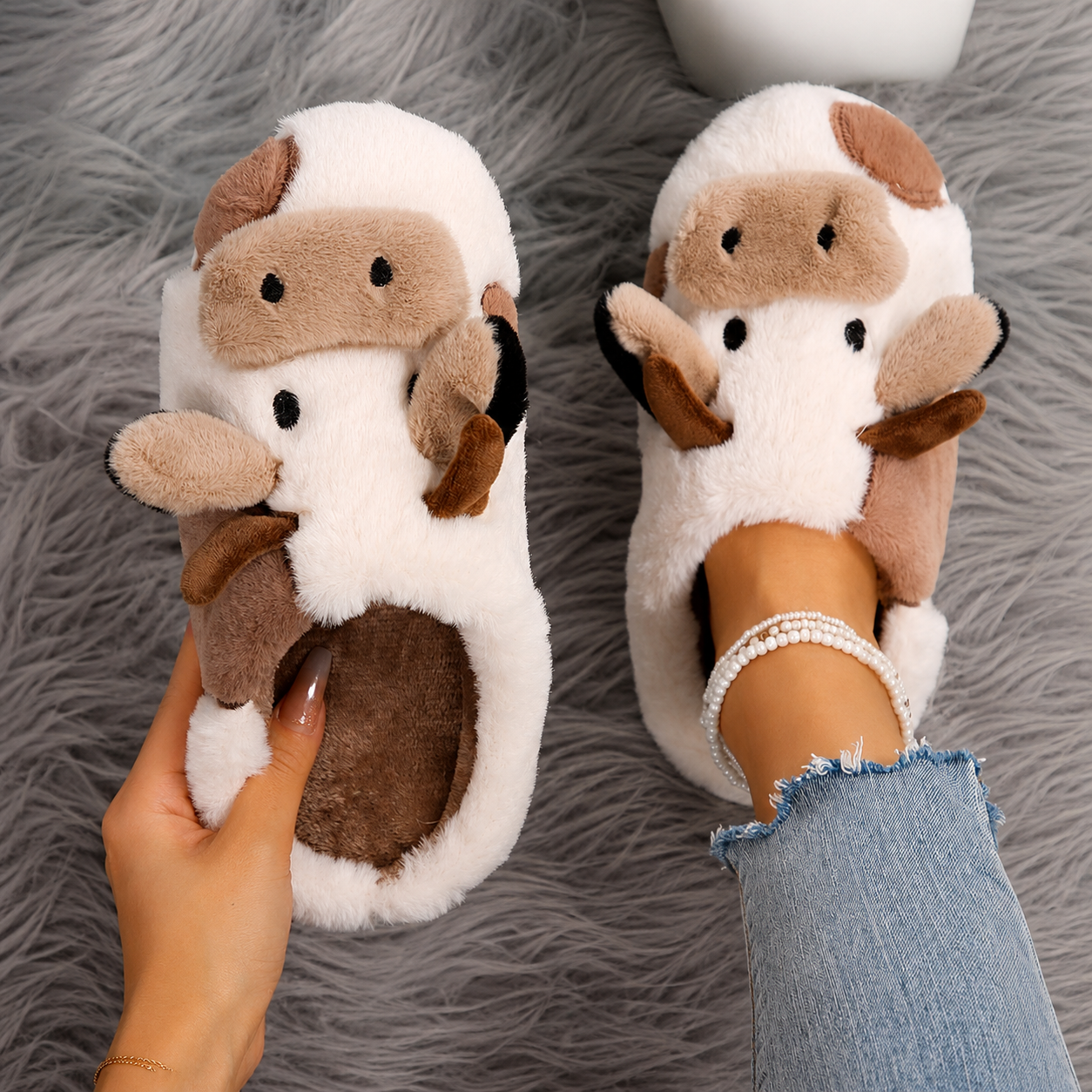 Cartoon Cow Printed Slippers For Casual Wear